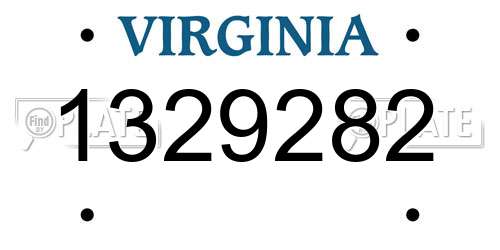 1329282 Virginia License Plate