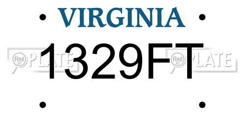 1329FT Virginia License Plate