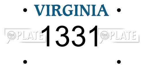 1331 Virginia License Plate