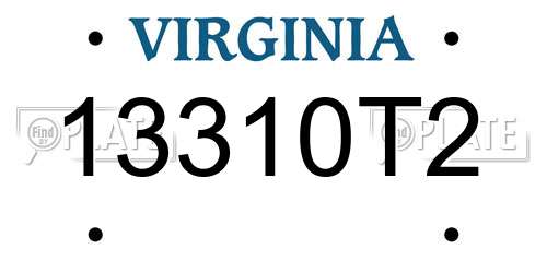 13310T2 Virginia License Plate