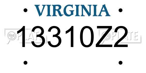 13310Z2 Virginia License Plate
