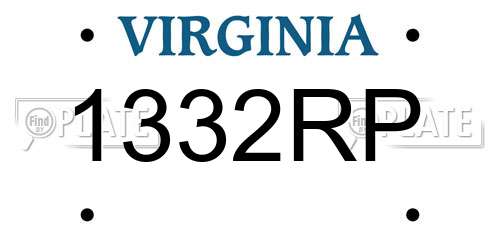 1332RP Virginia License Plate