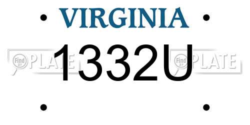 1332U Virginia License Plate