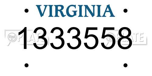 1333558 Virginia License Plate