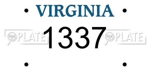 1337 Virginia License Plate
