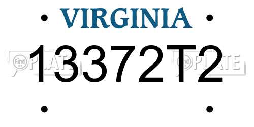 13372T2 Virginia License Plate
