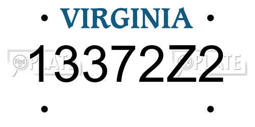 13372Z2 Virginia License Plate