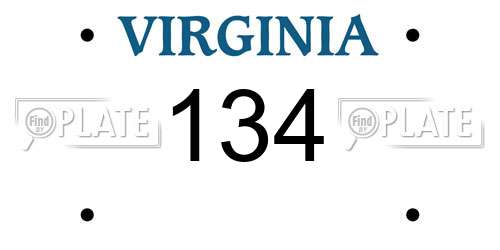 134 Virginia License Plate