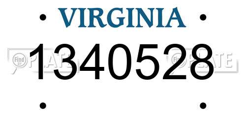 1340528 Virginia License Plate