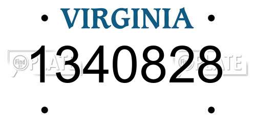 1340828 Virginia License Plate