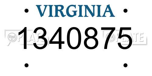 1340875 Virginia License Plate