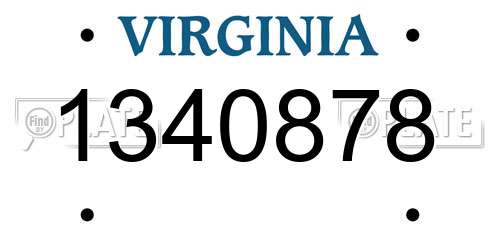 1340878 Virginia License Plate