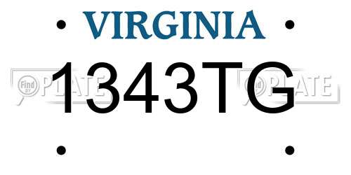 1343TG Virginia License Plate
