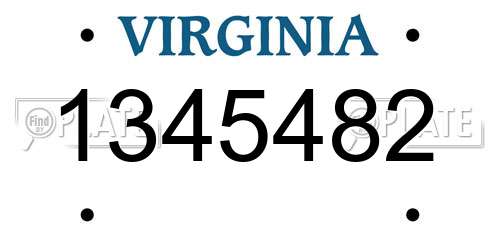 1345482 Virginia License Plate