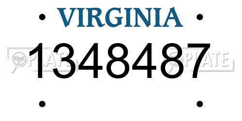 1348487 Virginia License Plate