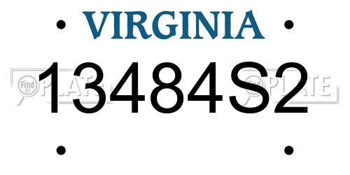 13484S2 Virginia License Plate