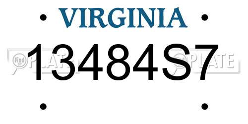 13484S7 Virginia License Plate