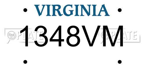 1348VM Virginia License Plate