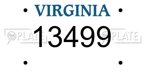 13499 Virginia License Plate