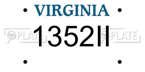 1352II Virginia License Plate