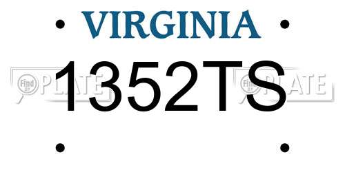 1352TS Virginia License Plate