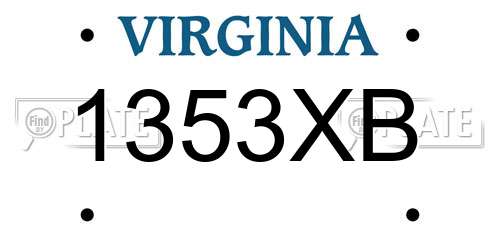 1353XB Virginia License Plate