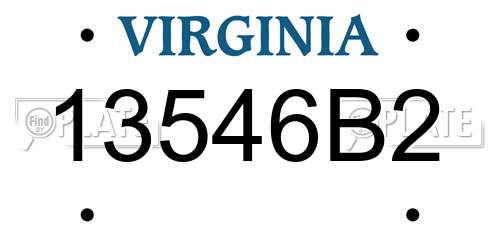 13546B2 Virginia License Plate