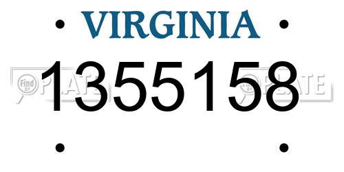 1355158 Virginia License Plate