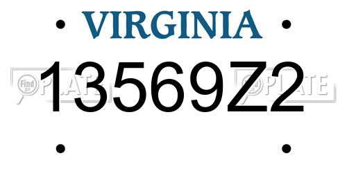 13569Z2 Virginia License Plate