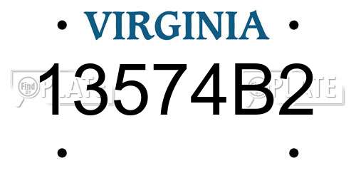 13574B2 Virginia License Plate