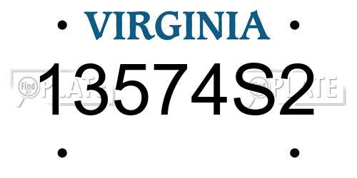 13574S2 Virginia License Plate