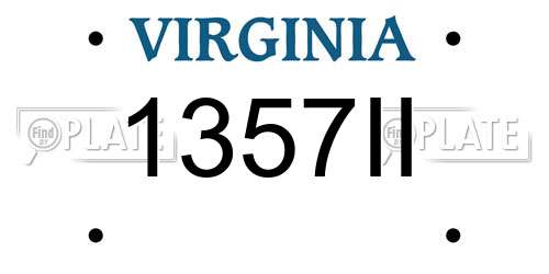 1357II Virginia License Plate
