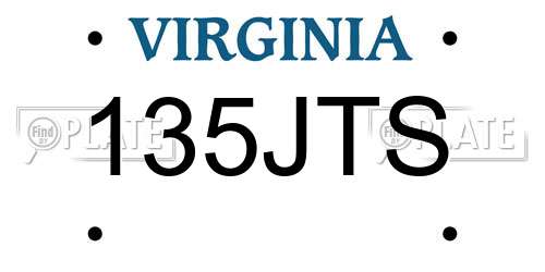 135JTS Virginia License Plate