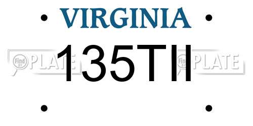 135TII Virginia License Plate