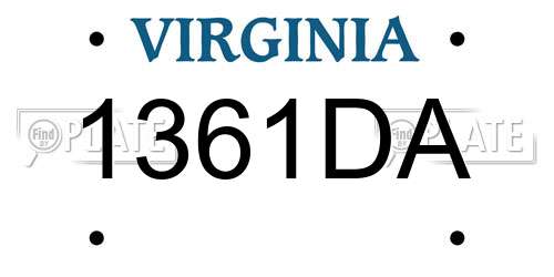1361DA Virginia License Plate