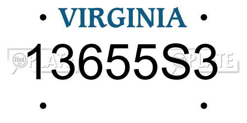 13655S3 Virginia License Plate