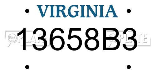 13658B3 Virginia License Plate