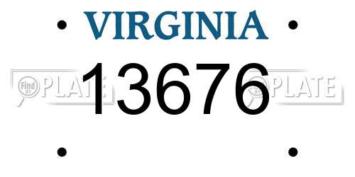 13676 Virginia License Plate
