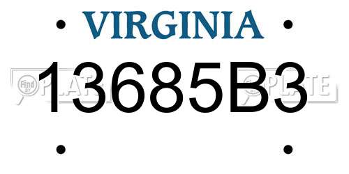 13685B3 Virginia License Plate