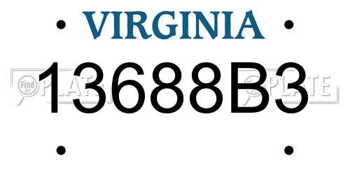 13688B3 Virginia License Plate