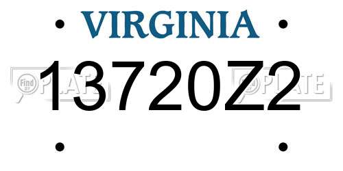 13720Z2 Virginia License Plate