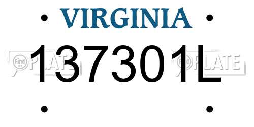 137301L Virginia License Plate