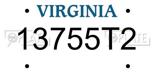 13755T2 Virginia License Plate