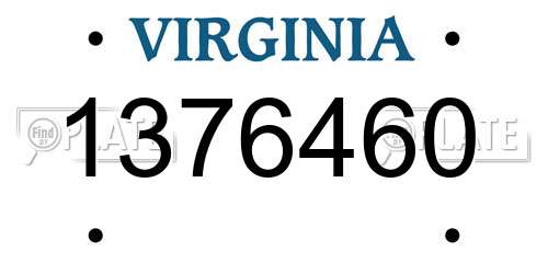 1376460 Virginia License Plate