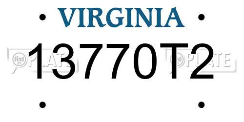 13770T2 Virginia License Plate