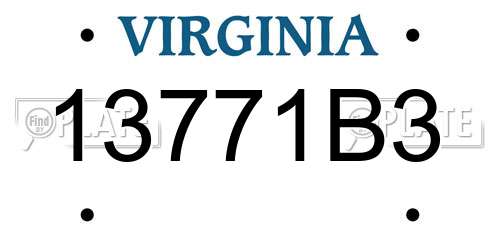 13771B3 Virginia License Plate