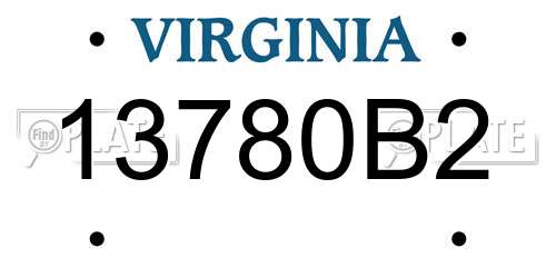 13780B2 Virginia License Plate