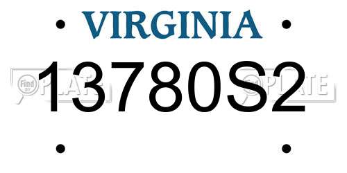 13780S2 Virginia License Plate