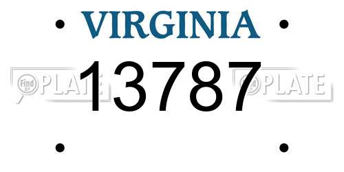 13787 Virginia License Plate