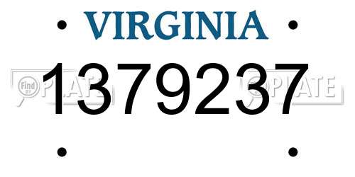 1379237 Virginia License Plate